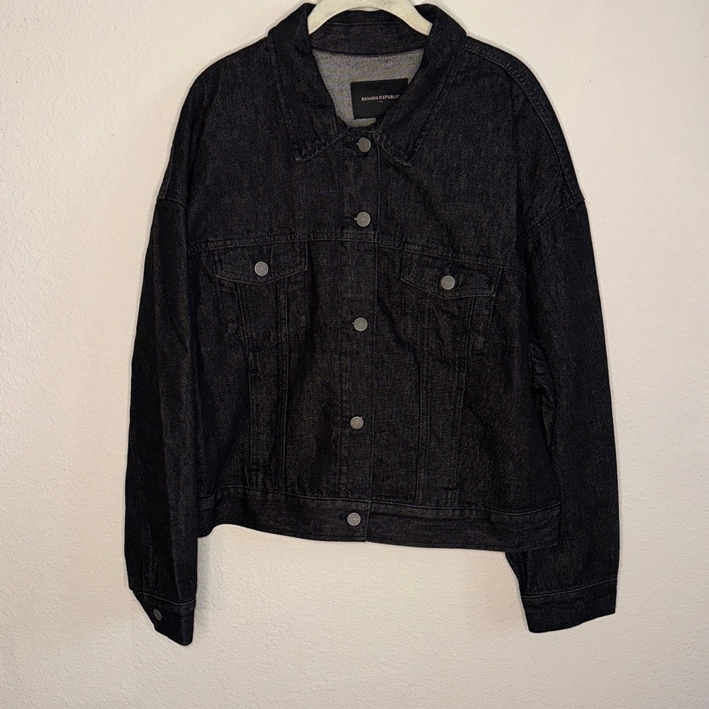 Banana Republic Black Jean Jacket - Picture 1 of 10